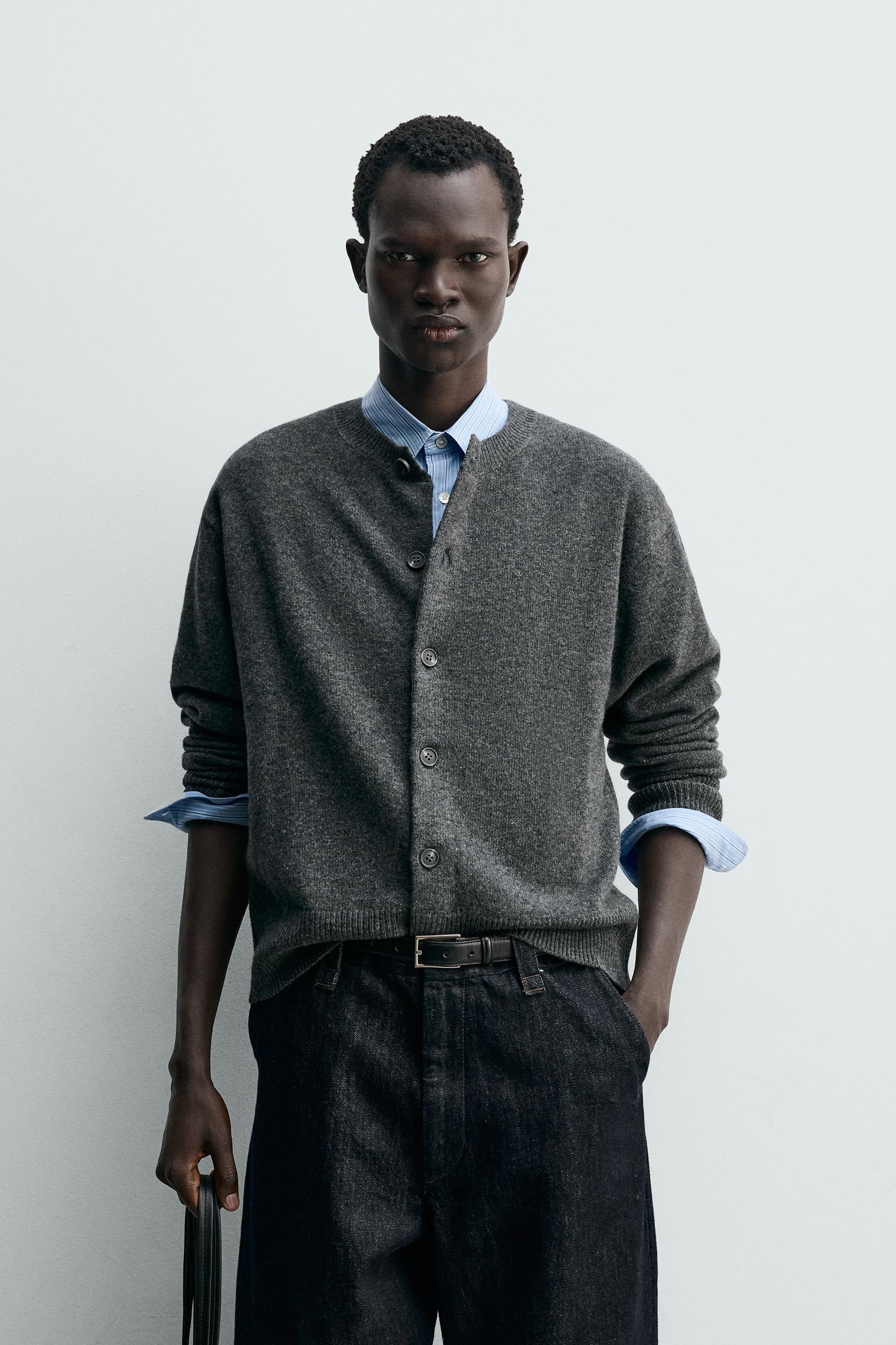 RELAXED FIT WOOL BLEND CARDIGAN